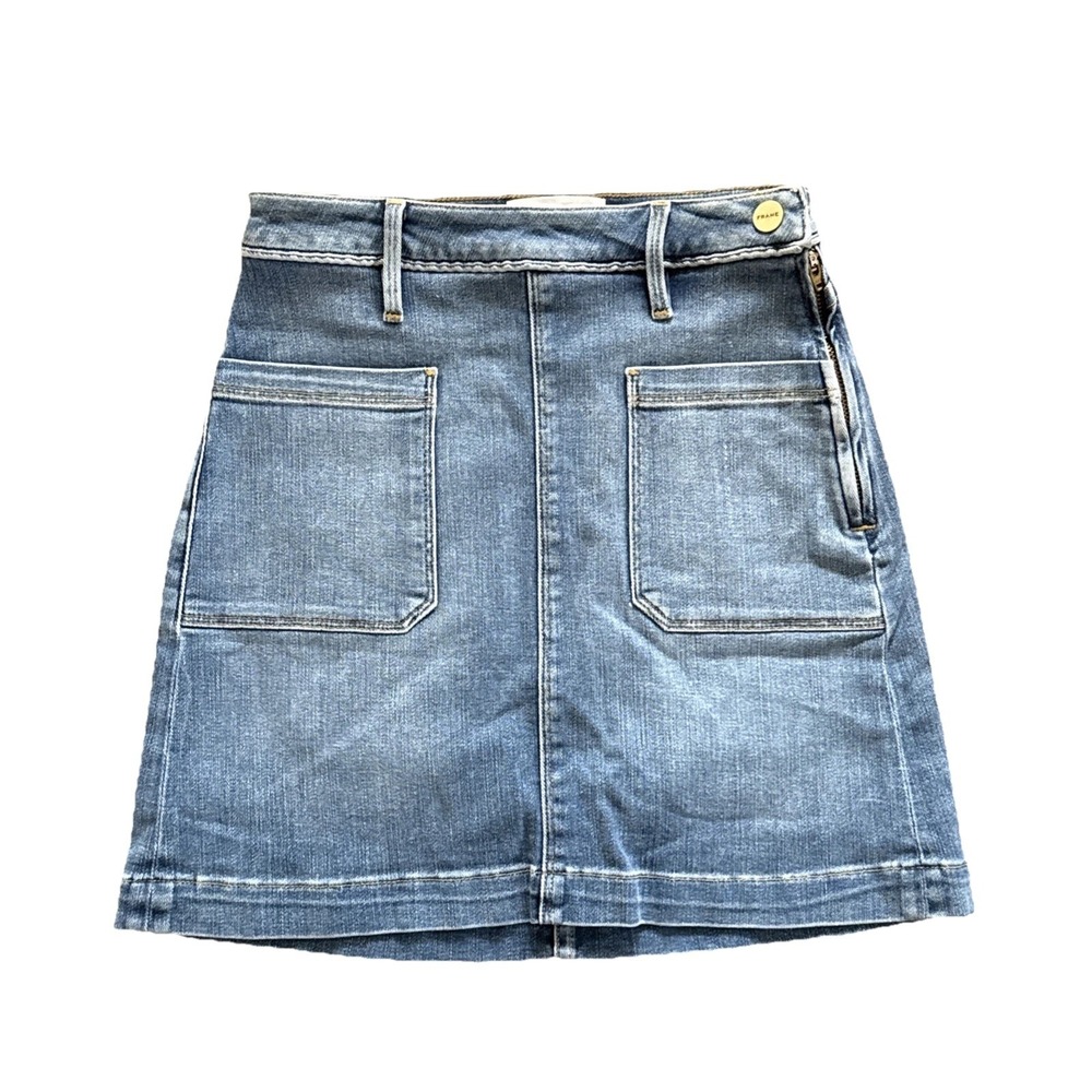 FRAME Denim Mini Skirt Womens 24 Blue Jean A-Line Pockets